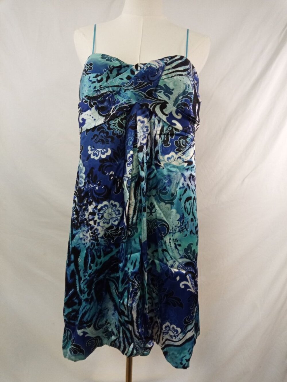 NWT Vintage NOS Cache' Strapless Silk Floral Bubble Dress Size 14